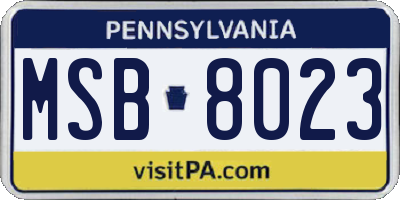 PA license plate MSB8023
