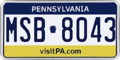 PA license plate MSB8043