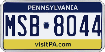 PA license plate MSB8044