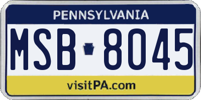 PA license plate MSB8045