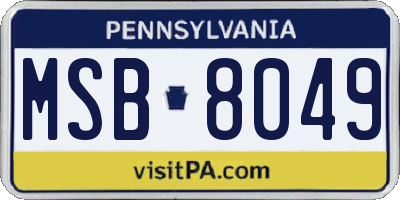 PA license plate MSB8049