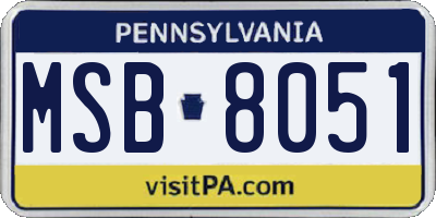 PA license plate MSB8051