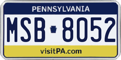 PA license plate MSB8052