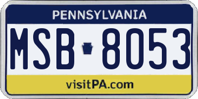 PA license plate MSB8053