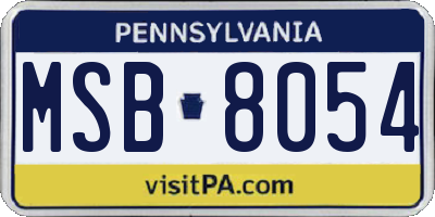 PA license plate MSB8054