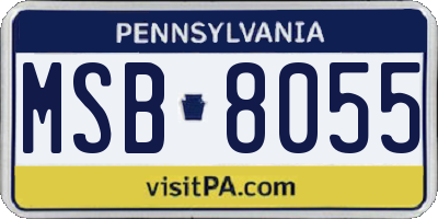 PA license plate MSB8055