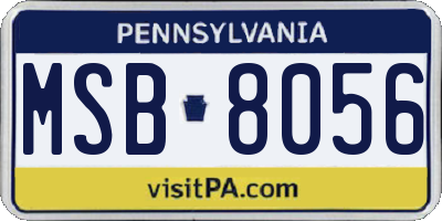 PA license plate MSB8056