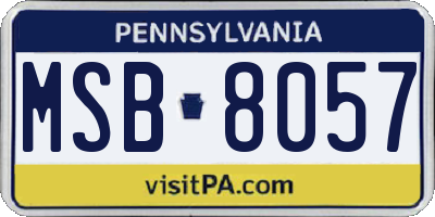 PA license plate MSB8057