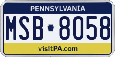PA license plate MSB8058