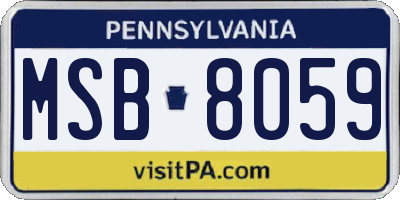 PA license plate MSB8059