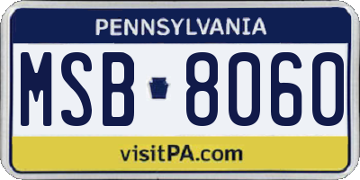 PA license plate MSB8060
