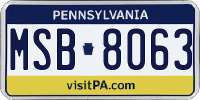 PA license plate MSB8063