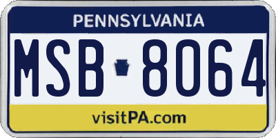 PA license plate MSB8064