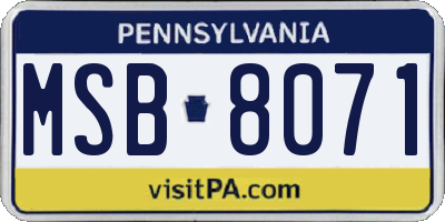 PA license plate MSB8071