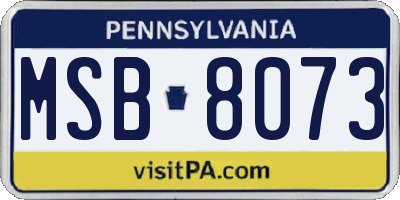 PA license plate MSB8073