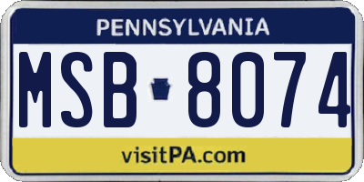 PA license plate MSB8074