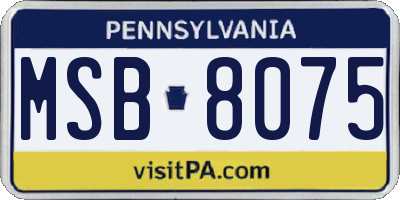 PA license plate MSB8075