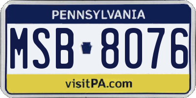 PA license plate MSB8076