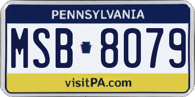 PA license plate MSB8079
