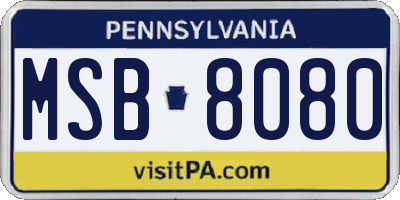 PA license plate MSB8080