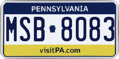 PA license plate MSB8083