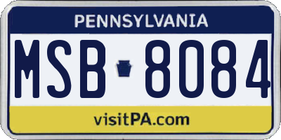 PA license plate MSB8084