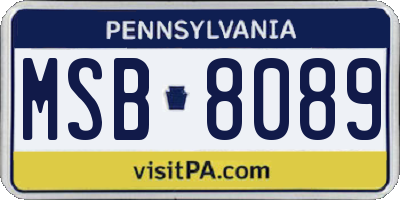 PA license plate MSB8089