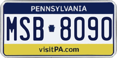 PA license plate MSB8090