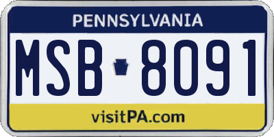 PA license plate MSB8091