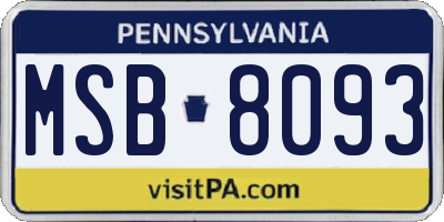 PA license plate MSB8093