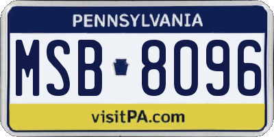 PA license plate MSB8096