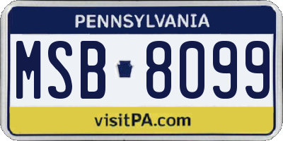 PA license plate MSB8099