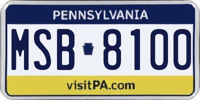 PA license plate MSB8100