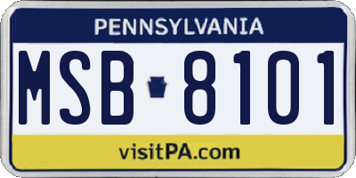 PA license plate MSB8101