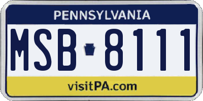 PA license plate MSB8111