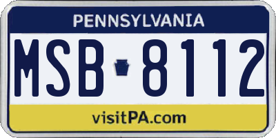 PA license plate MSB8112