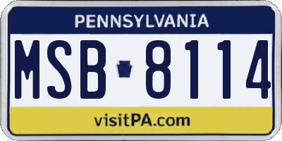 PA license plate MSB8114