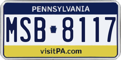 PA license plate MSB8117