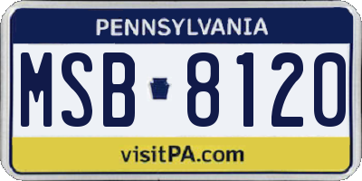 PA license plate MSB8120