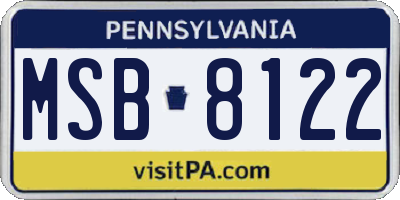 PA license plate MSB8122