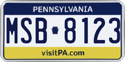 PA license plate MSB8123