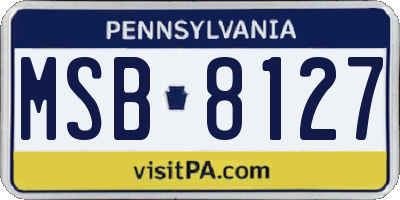 PA license plate MSB8127