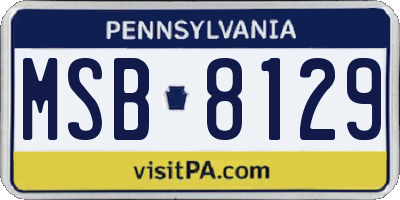 PA license plate MSB8129
