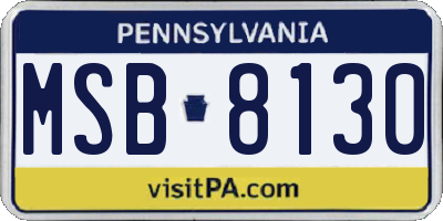 PA license plate MSB8130