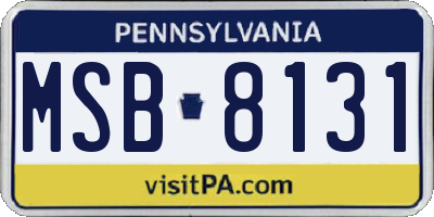 PA license plate MSB8131