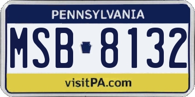 PA license plate MSB8132