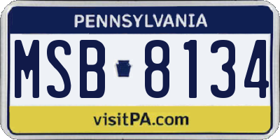 PA license plate MSB8134