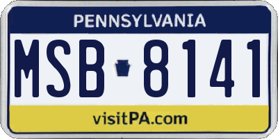 PA license plate MSB8141