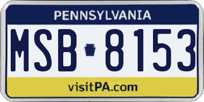 PA license plate MSB8153