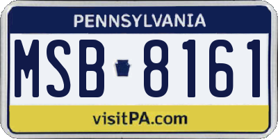PA license plate MSB8161